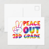 Peace Out Third Grade Tie Dye Last Day 3rd Grade