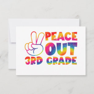 Peace Out Third Grade Tie Dye Last Day 3rd Grade  Thank You Card
