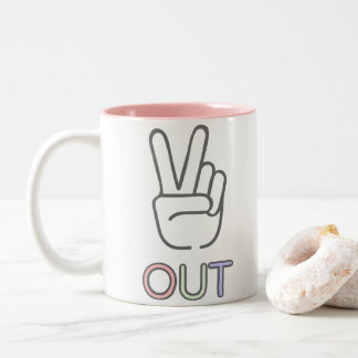 Peace out Two-Tone coffee mug