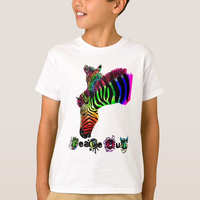 peace out zebra T-Shirt (Front)