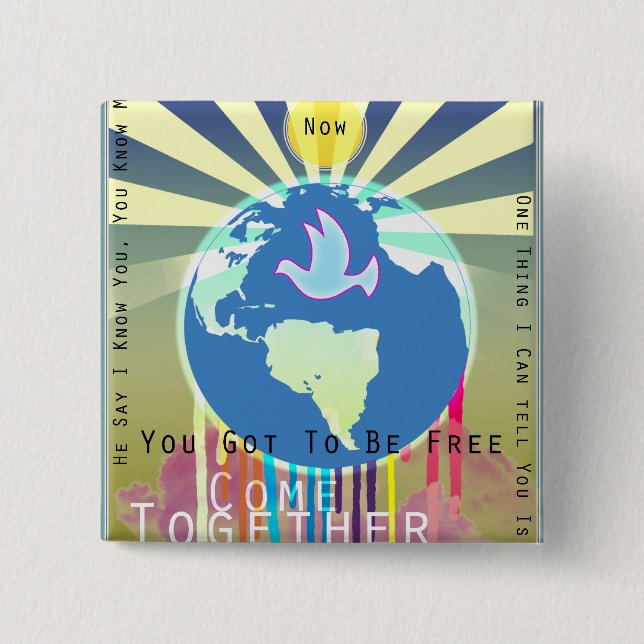 Peace Over The World Sony ATV Lyrics 2 Inch Square Button (Front)
