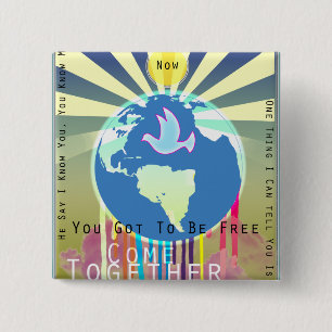 Peace Over The World Sony ATV Lyrics 2 Inch Square Button