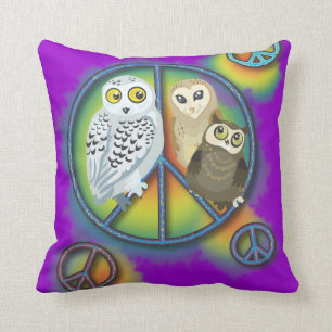Peace Owl~pillow Throw Pillow