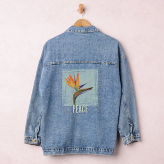 PEACE Painted Bird of Paradise  Denim Jacket