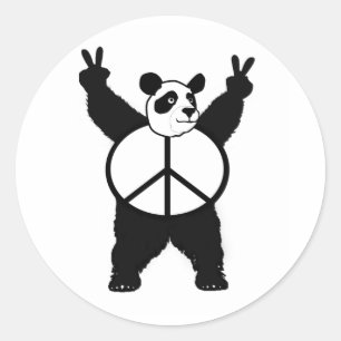 Peace Panda Classic Round Sticker