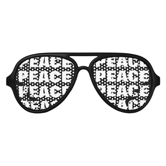 Peace party shades | Custom black sunglasses (Front)