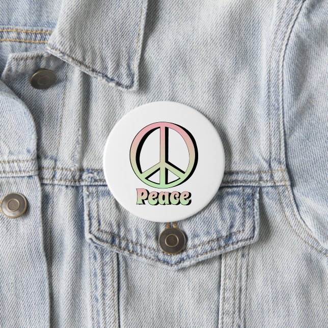 Peace (Pastel) 3 Inch Round Button (In Situ)