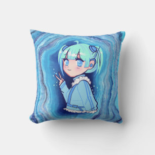 Peace & Pastels – Anime Throw Pillow