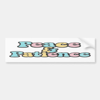 Peace & Patience Retro Pastel Rainbow Bubble Bumper Sticker