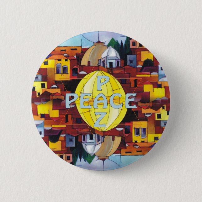 Peace-Paz 2 Inch Round Button (Front)