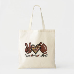 Peace Peace Love Football USA – Patriotic Sports Tote Bag