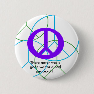 peace, peace, peace, peace, peace, There never ... 2 Inch Round Button