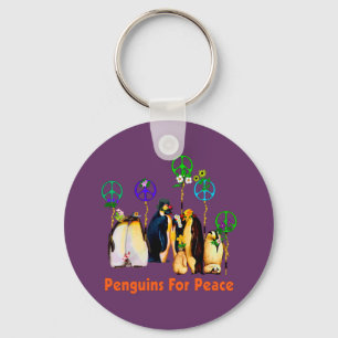 Peace Penguins Keychain
