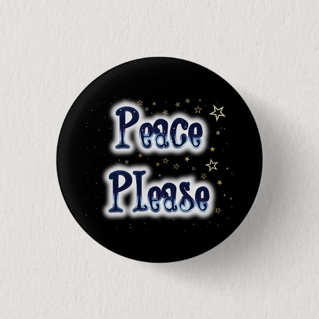 Peace Please 1 Inch Round Button (Front)