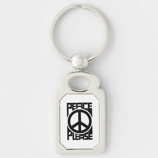 Peace Please Black Lettering Keychain (Front)