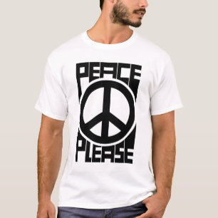 Peace Please Black Lettering T-Shirt