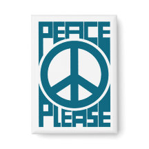 Peace Please Blue Lettering