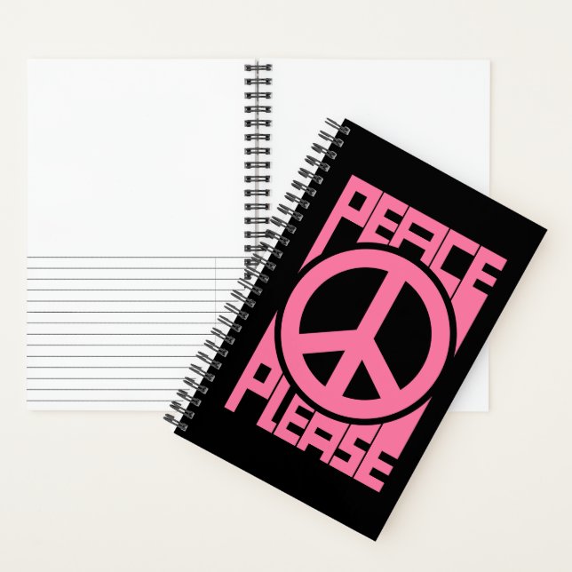 Peace Please Pink Lettering Notebook (Inside)
