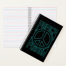 Peace Please Turquoise Outline Lettering