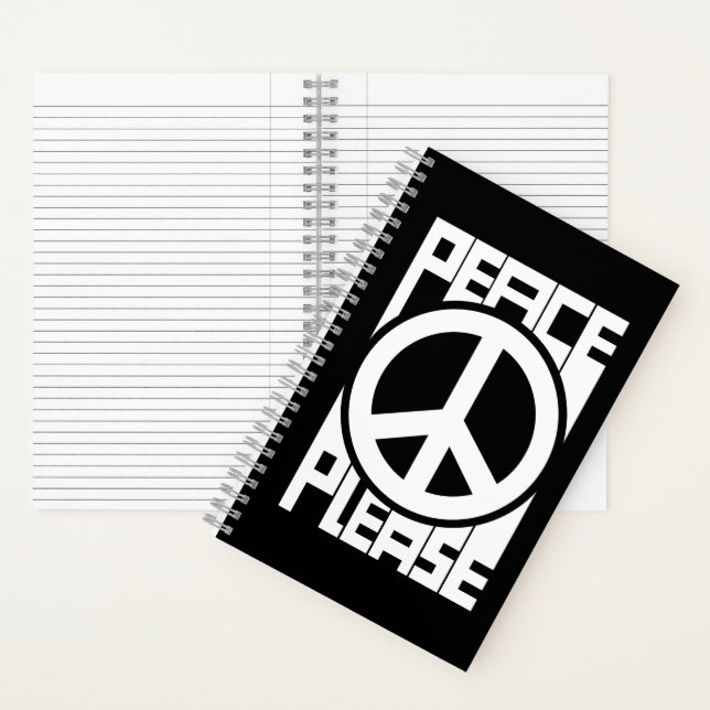 Peace Please White Lettering Notebook (Inside)