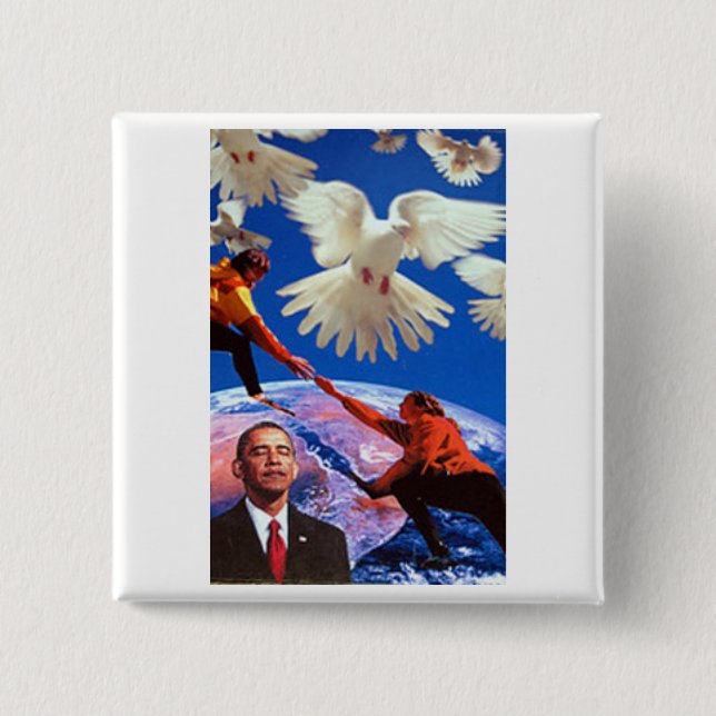 Peace President 2 Inch Square Button (Front)