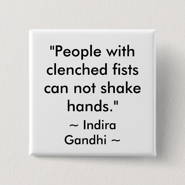 PEACE QUOTE 2 INCH SQUARE BUTTON (Front)