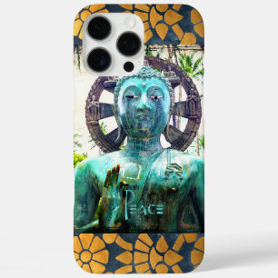 Peace Quote Asian Turquoise Buddha Statue Photo iPhone 16 Pro Max Case