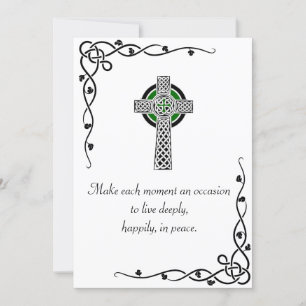 Peace Quote Celtic Cross & Borders Greeting Card