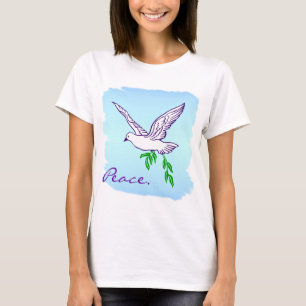 Peace Quote Dove with Olive Branch Shirt