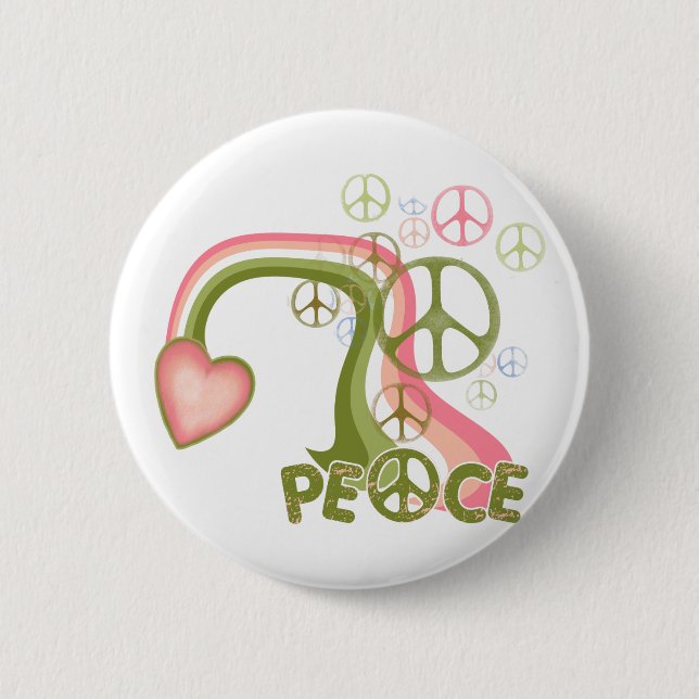 Peace Rainbow Retro Buttons (Front)