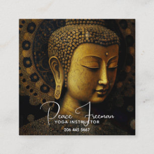 PEACE REMEMBERED   MEDITATION PORTRAIT SQUARE BUSINESS CARD