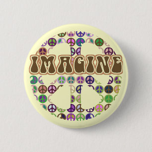 Peace - Retro Peace Sign 2 Inch Round Button