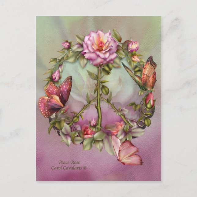 Peace Rose Art Postcard (Front)
