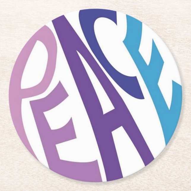 PEACE  ROUND PAPER COASTER (Front)