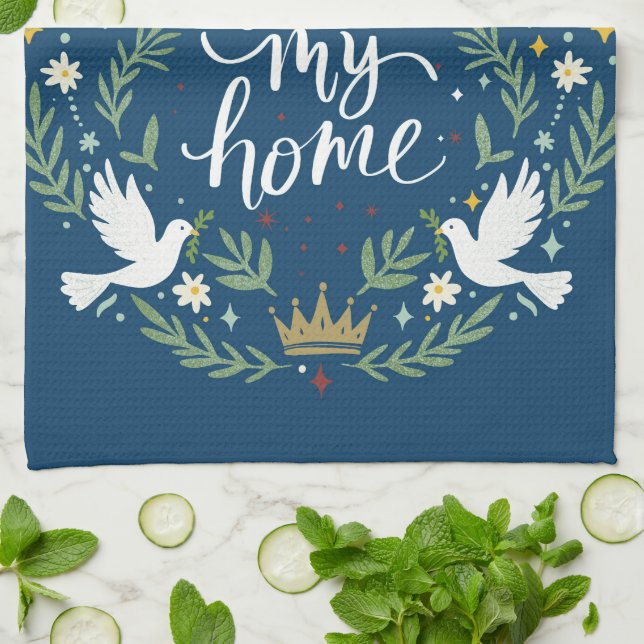 Peace Rules My Home Kitchen Towel (Folded)