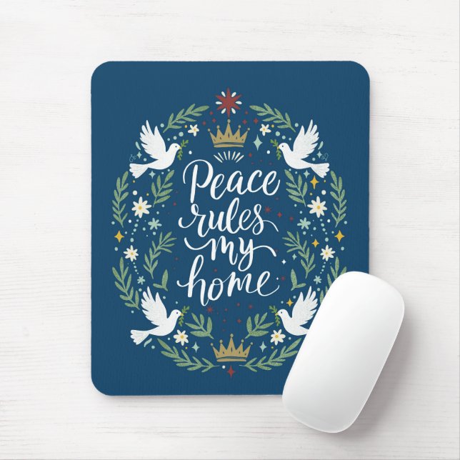 Peace Rules My Home Mouse Pad (With Mouse)