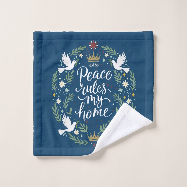 Peace Rules My Home Wash Cloth (Wash Cloth)
