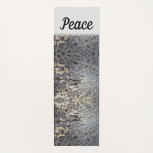 Peace Rustic Mosaic Grey Tree Bark Pattern Nature Yoga Mat
