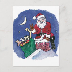 Peace! Santa Holiday Postcard