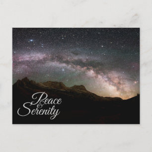 Peace & Serenity Mountain Night Sky Postcard
