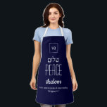 PEACE | Shalom Hebrew | שלום | Scripture Apron<br><div class="desc">Simple, elegant Apron with the word PEACE written in Hebrew, plus placeholder Scripture verse. All text is CUSTOMIZABLE, so you can personalize by, for example, replacing the Scripture with your name or favourite message. At the top there is a CUSTOMIZABLE MONOGRAM, which you can replace with your own. Ideal gift...</div>