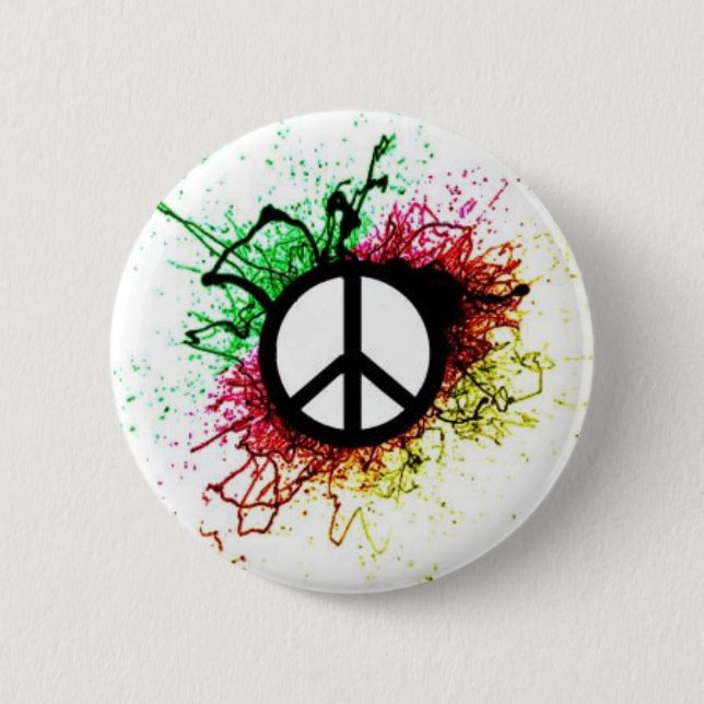 peace sign 1 2 inch round button (Front)