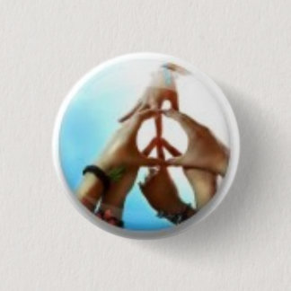 peace sign 1 inch round button