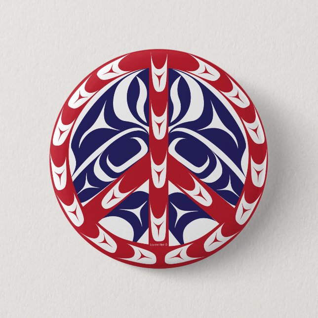 Peace Sign 2 Inch Round Button (Front)