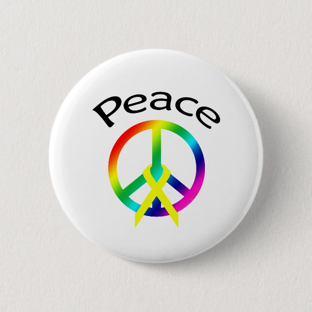 peace sign 2 inch round button (Front)