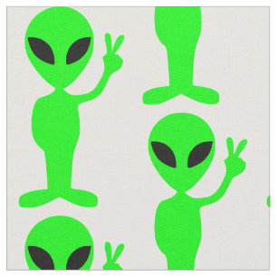 peace sign alien cute fabric