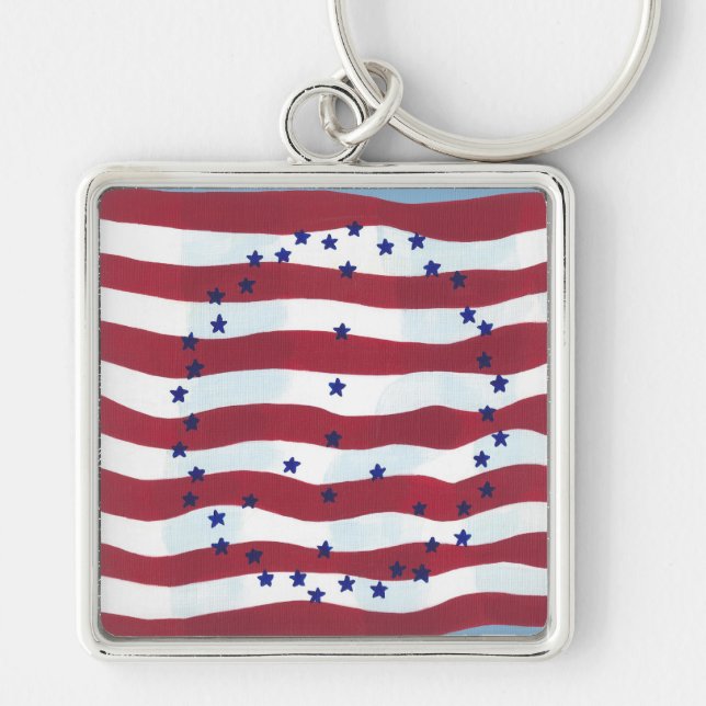 Peace Sign American Flag Keychains (Front)