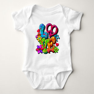 Peace Sign Anti-War Hippy Hippie Baby Bodysuit