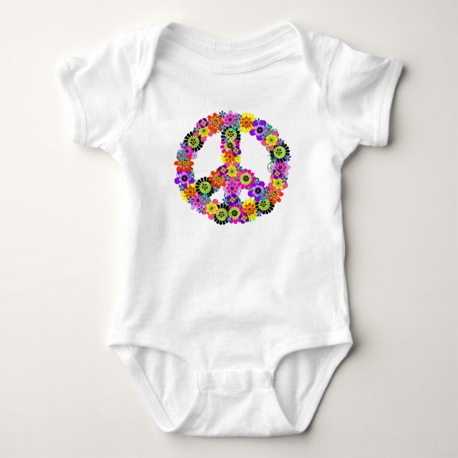 Peace Sign Baby Bodysuit (Front)