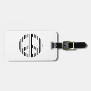 PEACE SIGN BAR CODE Hippie Barcode Pattern Design Luggage Tag